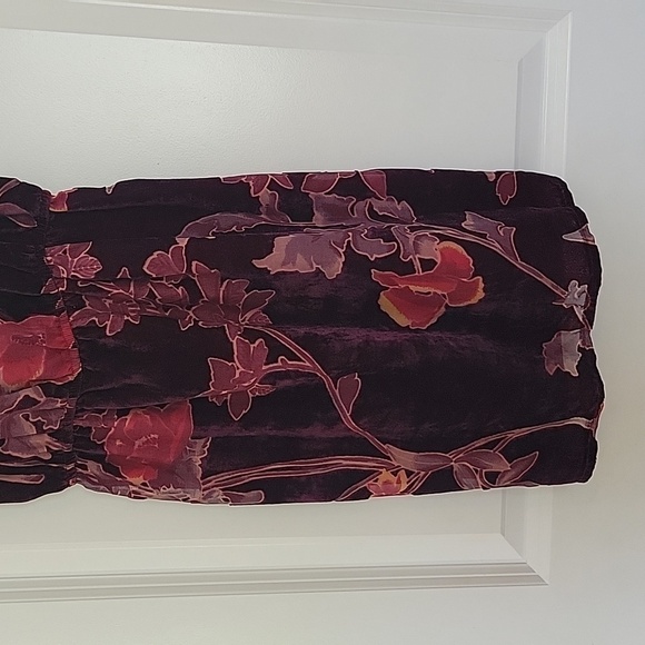 Honey Belle Red Floral Dress Velvet Spagetti Straps Size Small NWT - Picture 6 of 11